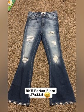 BKE Parker Distressed Flare Jeans